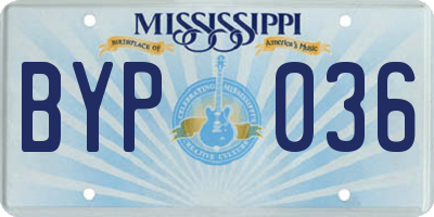 MS license plate BYP036