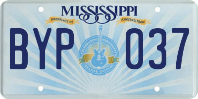 MS license plate BYP037