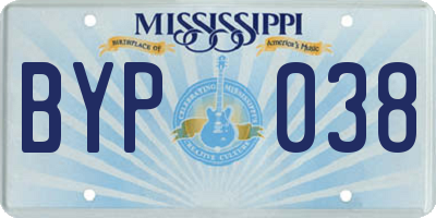 MS license plate BYP038