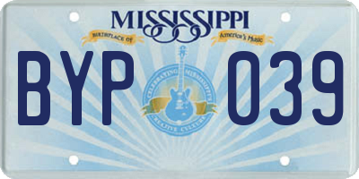 MS license plate BYP039