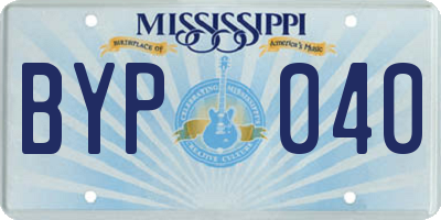 MS license plate BYP040