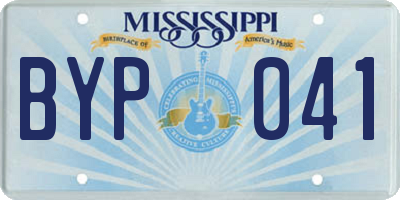 MS license plate BYP041