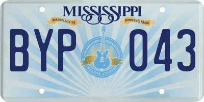 MS license plate BYP043