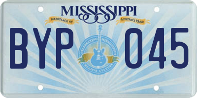 MS license plate BYP045