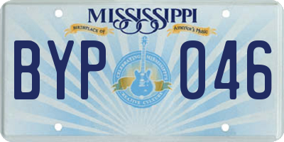 MS license plate BYP046