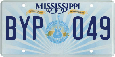MS license plate BYP049