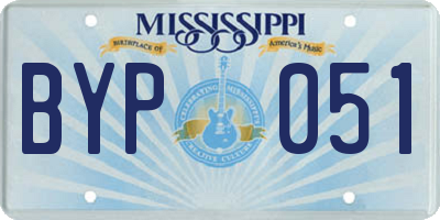 MS license plate BYP051