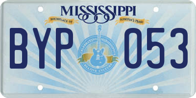MS license plate BYP053