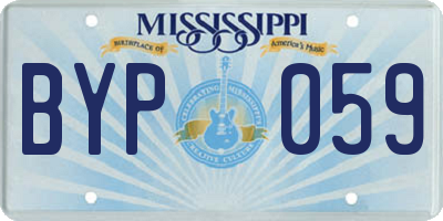 MS license plate BYP059