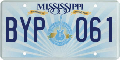 MS license plate BYP061