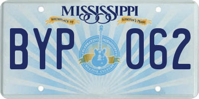 MS license plate BYP062