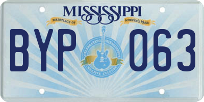 MS license plate BYP063