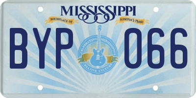 MS license plate BYP066