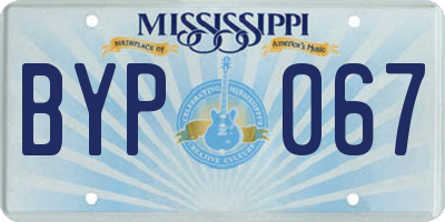MS license plate BYP067