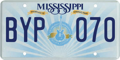 MS license plate BYP070