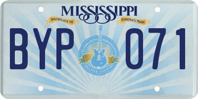 MS license plate BYP071