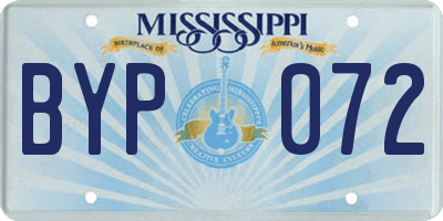 MS license plate BYP072