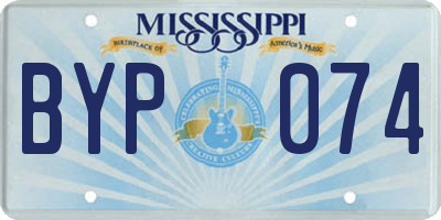 MS license plate BYP074
