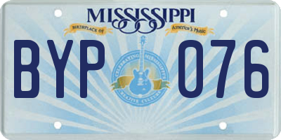 MS license plate BYP076