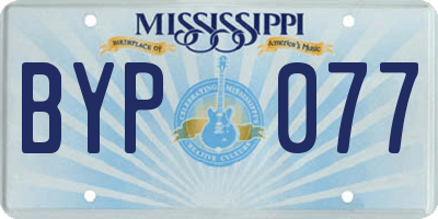 MS license plate BYP077