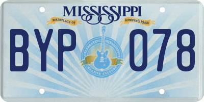 MS license plate BYP078