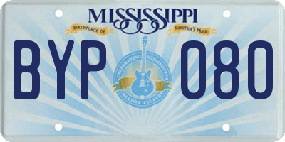 MS license plate BYP080