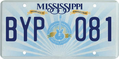 MS license plate BYP081