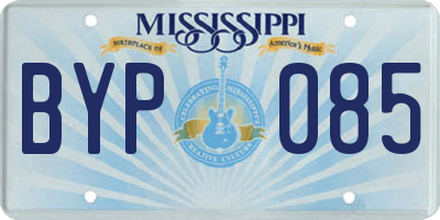 MS license plate BYP085
