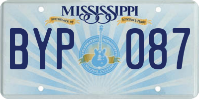MS license plate BYP087