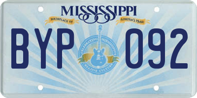 MS license plate BYP092
