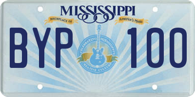 MS license plate BYP100