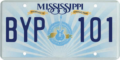 MS license plate BYP101