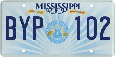 MS license plate BYP102