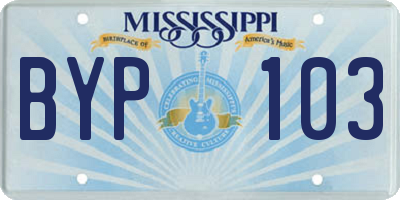 MS license plate BYP103