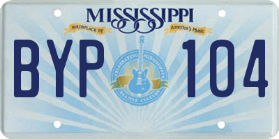 MS license plate BYP104