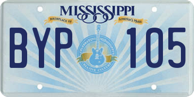 MS license plate BYP105