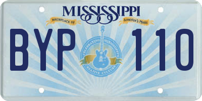 MS license plate BYP110