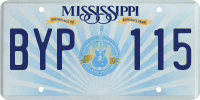 MS license plate BYP115
