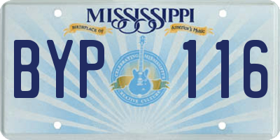MS license plate BYP116