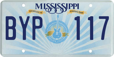 MS license plate BYP117