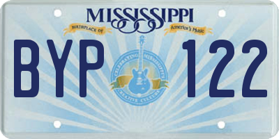 MS license plate BYP122