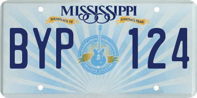 MS license plate BYP124