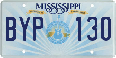 MS license plate BYP130