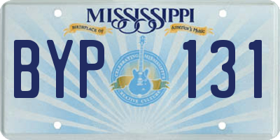MS license plate BYP131