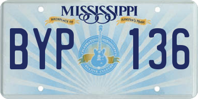 MS license plate BYP136