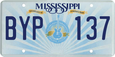 MS license plate BYP137