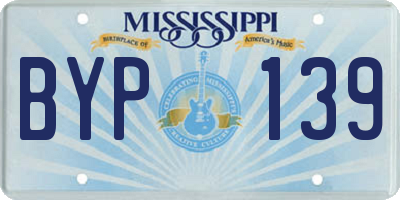 MS license plate BYP139