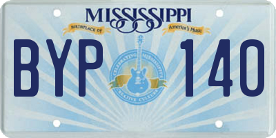 MS license plate BYP140