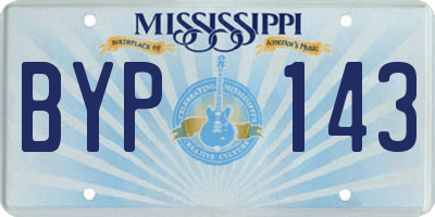 MS license plate BYP143