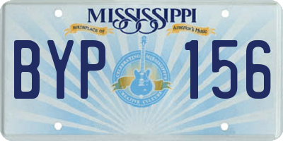 MS license plate BYP156